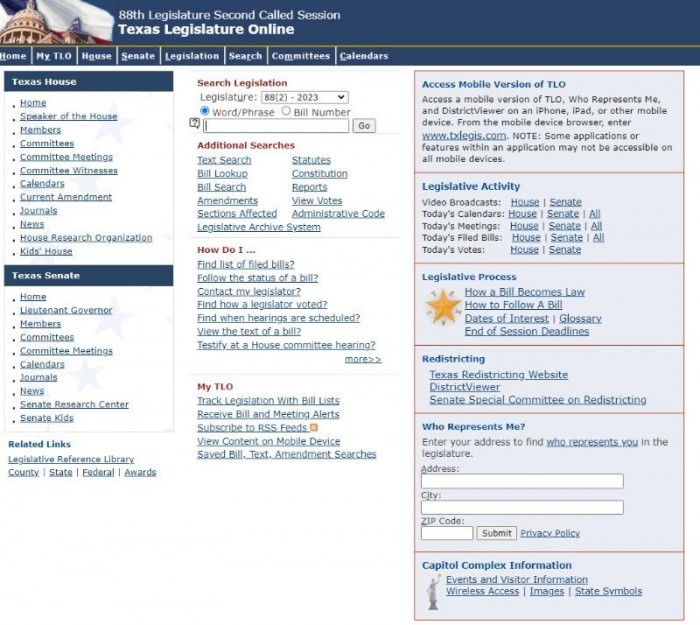 US Texas Legislature Homepage.jpg