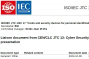 [특집-ISO/IEC JTC 1/SC 17 활동] ⑧Liaison document from CEN/CLC JTC 13: Cyber Security and Data Protection presentation 소개