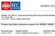 [특집-ISO/IEC JTC 1/SC 17 활동] ⑪Project limit date extension request for ISO/IEC 18103-7