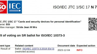[특집-ISO/IEC JTC 1/SC 17 활동] 28. Result of voting on SR ballot for ISO/IEC 10373-3