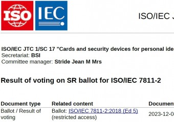 [특집-ISO/IEC JTC 1/SC 17 활동] 33. Result of voting on SR ballot for ISO/