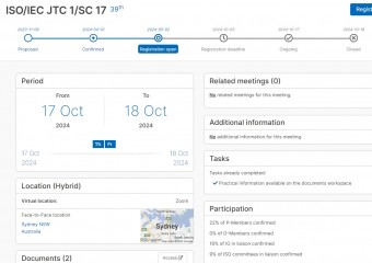 국제표준화기구(ISO) SC 17, 2024년 10월17일~18일 제39회차 총회 개최 안내